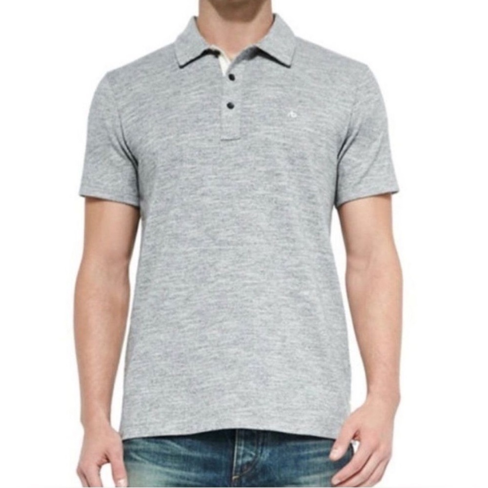 Rag & Bone Standard Issue Men’s Gray Heathered Polo Shirt XXL